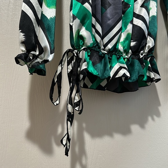 Green Long Sleeve Women’s Blouse - Picture 4 of 5